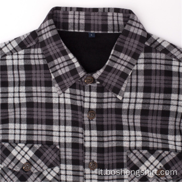 Camicia di flanella casual a maniche lunghe slim fit